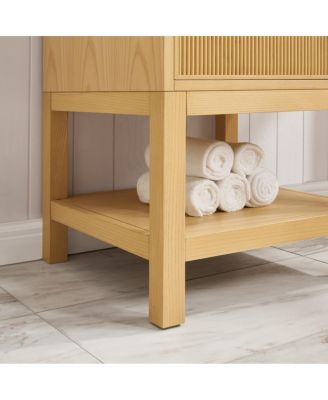 20" Solid Wood Bathroom Vanity with Sink & Door-Mounted Shelf, Modern Compact Pre-Assembled for Small Spaces-Sillysis