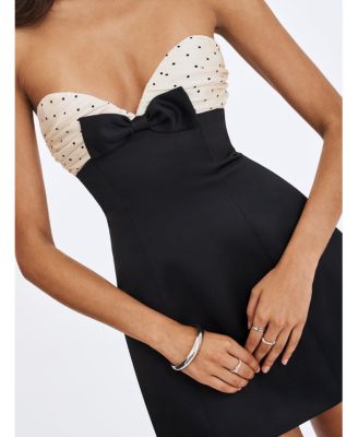 Women's Polka Dot Sweetheart Mini Dress