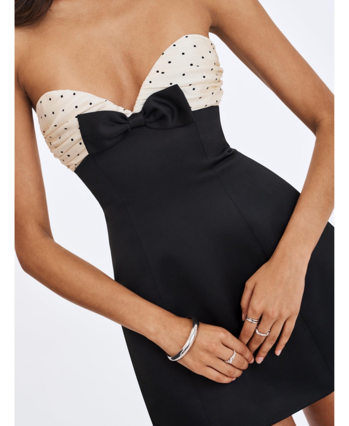 Miss Circle Women's Polka Dot Sweetheart Mini Dress