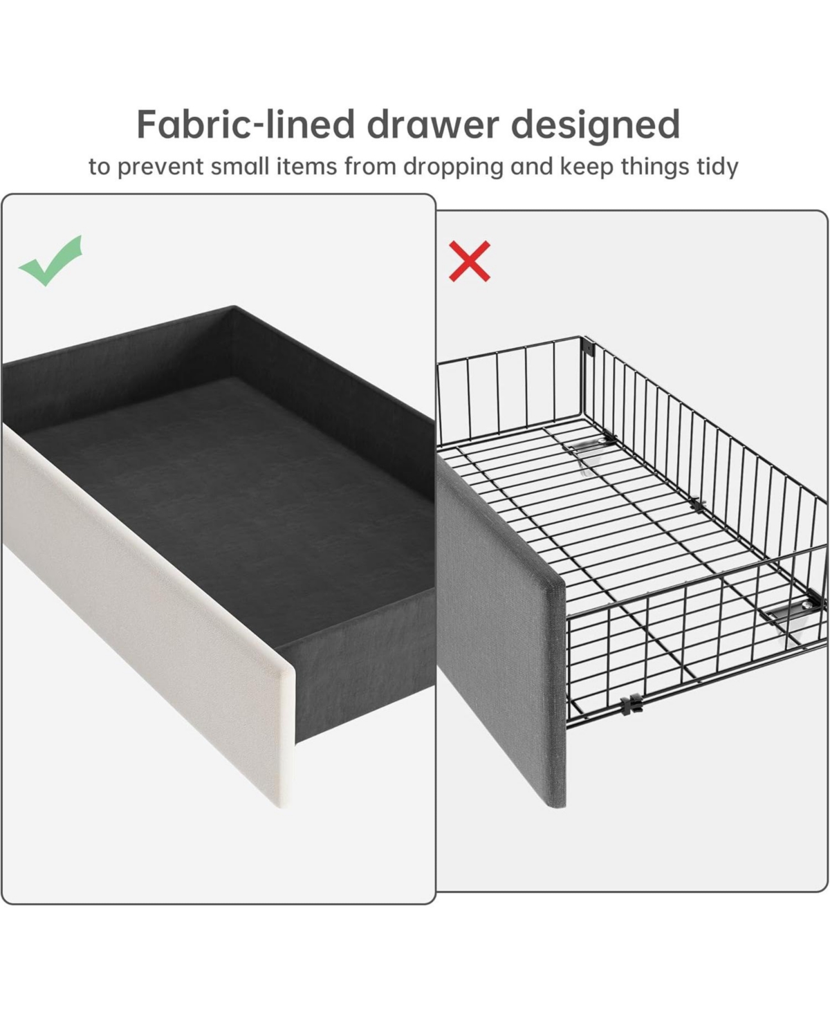 gaomon Bed Frame, Upholstered Bed Frame with 4 Storage Drawers, Platform Bed Frame with Diamond Tufted Headboard