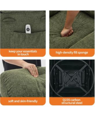 360°Swivel Rocker Recliner Chair for Adult,Massage and Heat Swivel Rocker Recliner Chair w/Adjustable Backrest and Footrest