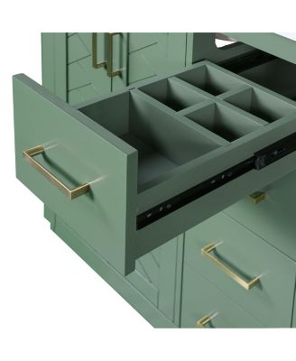 30" Bathroom Vanity with Ceramic Sink, 3 Drawers & Soft Close Doors, Solid Wood Cabinet for Ample Storage