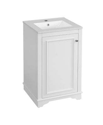 20" Bathroom Vanity with Ceramic Sink, Modern Solid Wood & MDF Cabinet, Soft-Close Door for Small Spaces
