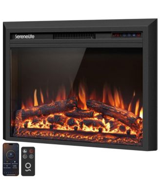 Electric Fireplace Heater with LED Flame, Smart Wi Fi Control, Thermostat, Recessed or Wall Mounted Design