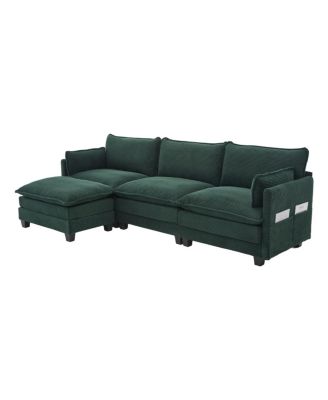 Oversized Modular Sectional Sofa with Movable Ottoman