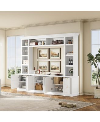 Modern TV Stand with Bookcase for TVs up to 70 inch, 3 Shelves