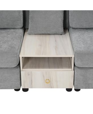  Modern Sofa Couch Modular Upholstered Sofa with Storage Armrest