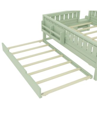 Avocado Full Bed with Bookshelves, Staircase, Safety Rails, and Trundle