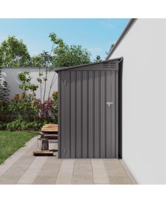 Durable Galvanized Steel Outdoor Storage Shed with Vented Roof