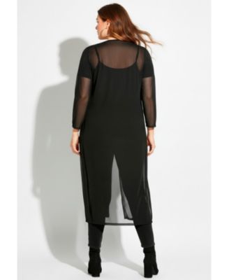 Women's Long Sleeve Mesh Duster