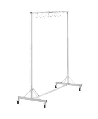 Painting Rack, Adjustable Height Automotive Paint Stand, Painting Drying Rack with 8 Hooks, 4 Wheels, 66 lbs Capacity for Repair Shops