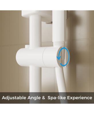 4 in 1 Shower Faucet System With LED Temperature Display, Anti-Clog Nozzles, Rainfall, Hand Shower, Tub Spout