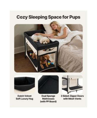 Portable Elevated Pet Bed with Storage Bag & Wheels, Foldable Cot for Dogs & Cats