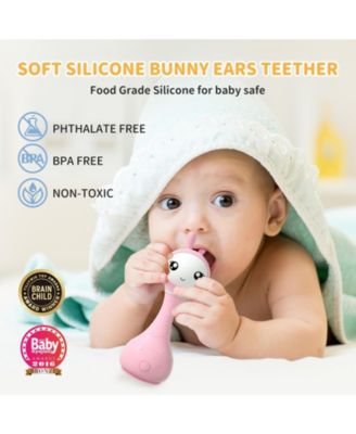 Smarty Bunny Musical Baby Rattle - Light-Up Educational & Sensory Toy with Songs and Color Learning