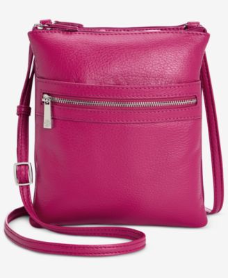Triple-Zip Pebble Leather Dasher Crossbody
