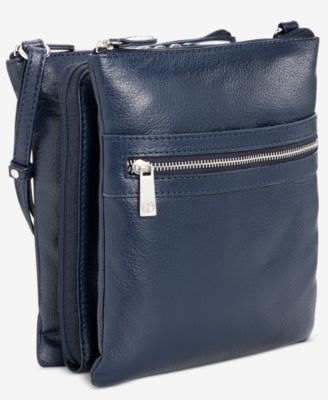 Triple-Zip Pebble Leather Dasher Crossbody
