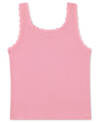 Girls' Lace-Trim Sleeveless Tank Top