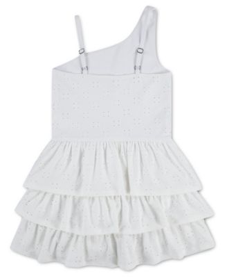 Girls' YPB Eyelet One-Shoulder Mini Dress