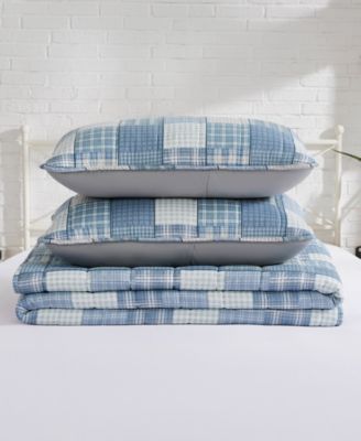 Plaid Patchwork Reversible 3-Pc. Quilt Set, King