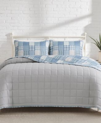 Plaid Patchwork Reversible 3-Pc Quilt Set, Full/Queen