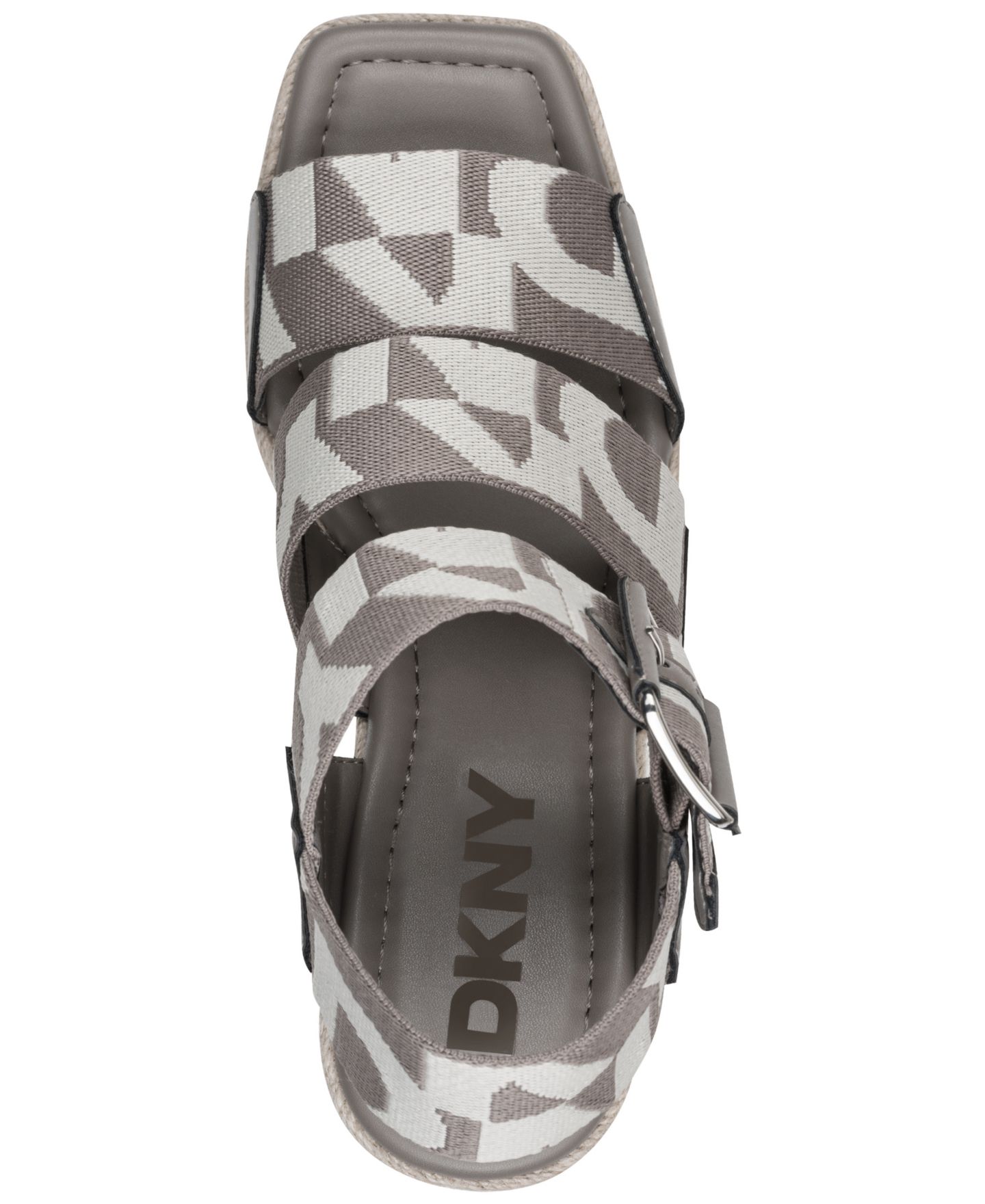 Женские сандалии DKNY Caylee Square Toe Wedge, цвет: Серый — фото 4