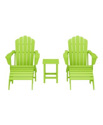 5-Piece Adirondack Chair with Folding Ottoman and Table Set