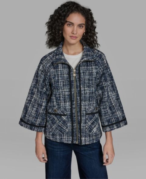 Женские куртки KARL LAGERFELD PARIS Women's Zip front A-line Jacket
