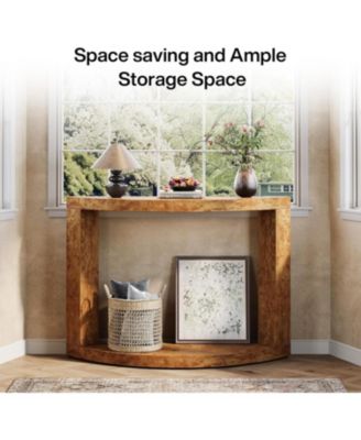 2-Tier Wooden Console Table for Living Room, 47.24" Farmhouse Entryway Table for Foyer