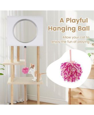 Multi-Level Cat Tree with 2 Scratching Pads, Dual-Door Condo & Anti-Tip Kit for Indoor Cats