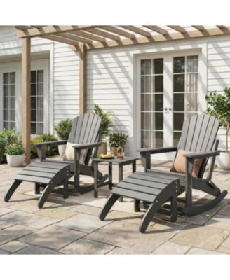 HDPE Adirondack Ottoman Foot Rest, Weather Resistant Outdoor Footstool for Adirondack Chair