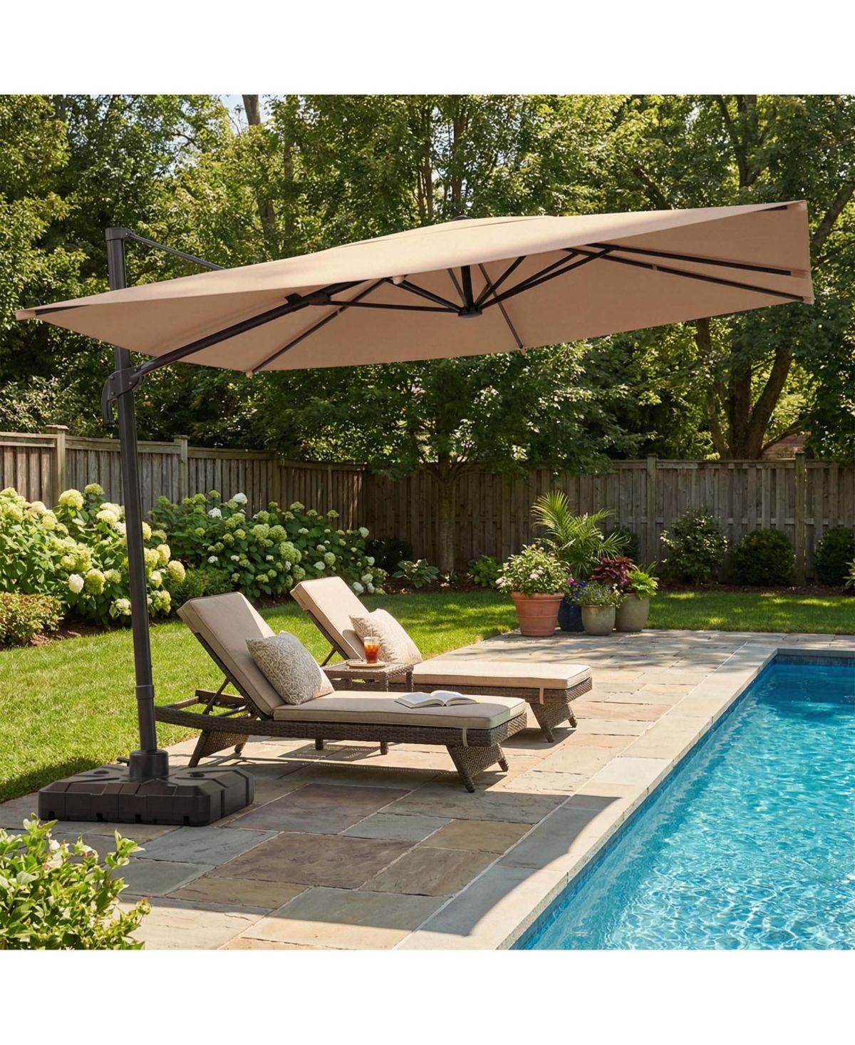 Boyel Living 9x9 Ft Square Roman Patio Umbrella - Classic Shade for Small Patio, Poolside & Outdoor Dining
