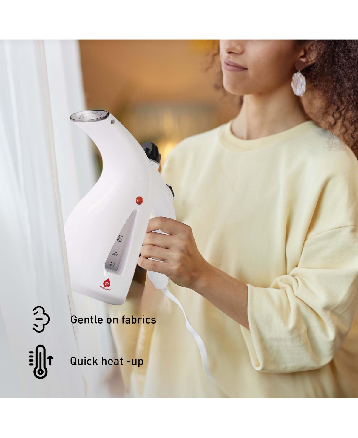 Pursonic Cordless Power Scrubber Cleaning Brush + Pursonic 300ml Handheld Travel Garment Steamer – Home & Travel Cleaning Essentials