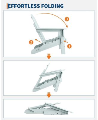 Folding Adirondack Chairs Set of 6, HDPE Plastic Outdoor Chairs with Wood Texture - 380 LBS & Weather Resistant for Fire Pit, Deck, Patio, Pool