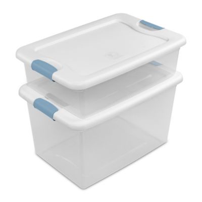 64 Qt Latching Box Stackable Storage Container with Lid, 8 Pack