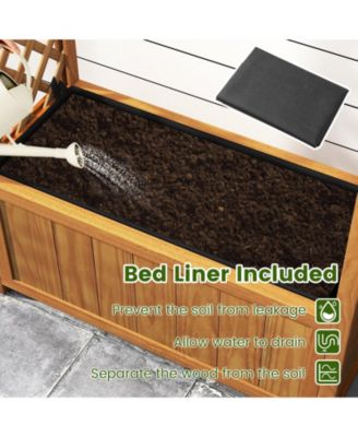 Outdoor Wooden Garden Bed with Lattice Trellis and Arch