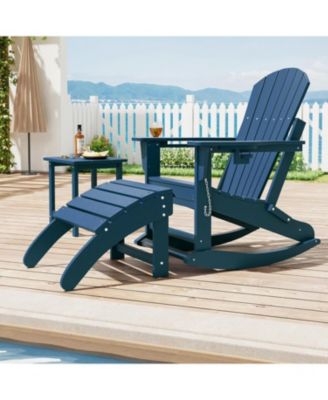 HDPE Adirondack Ottoman Foot Rest, Weather Resistant Outdoor Footstool for Adirondack Chair