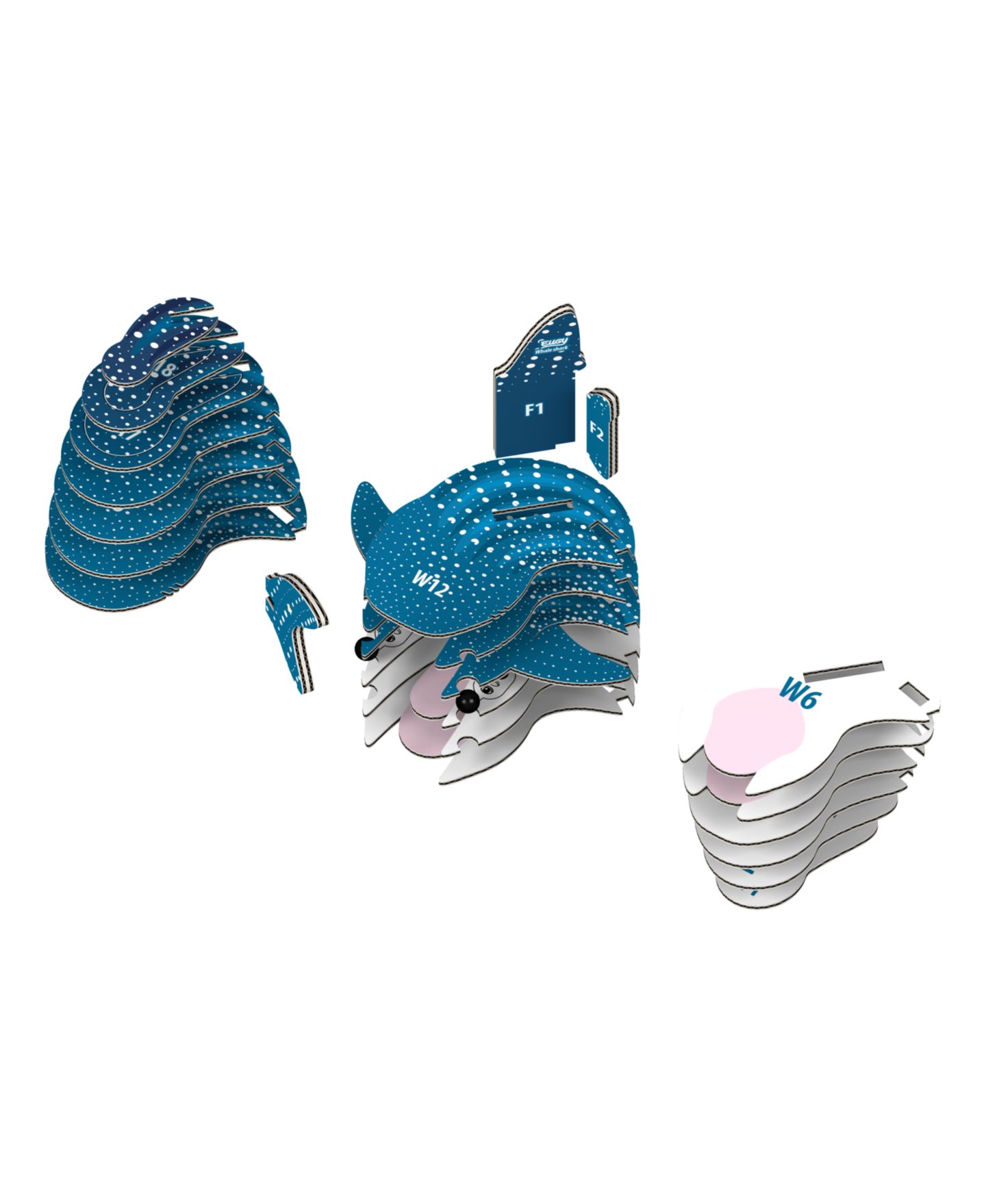 Детский пазл Eugy Whale Shark 1-50 Piece 3D Puzzle, Ages 6+ — фото 3