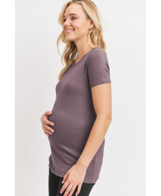 Maternity Short-Sleeve Crewneck T-Shirt Top