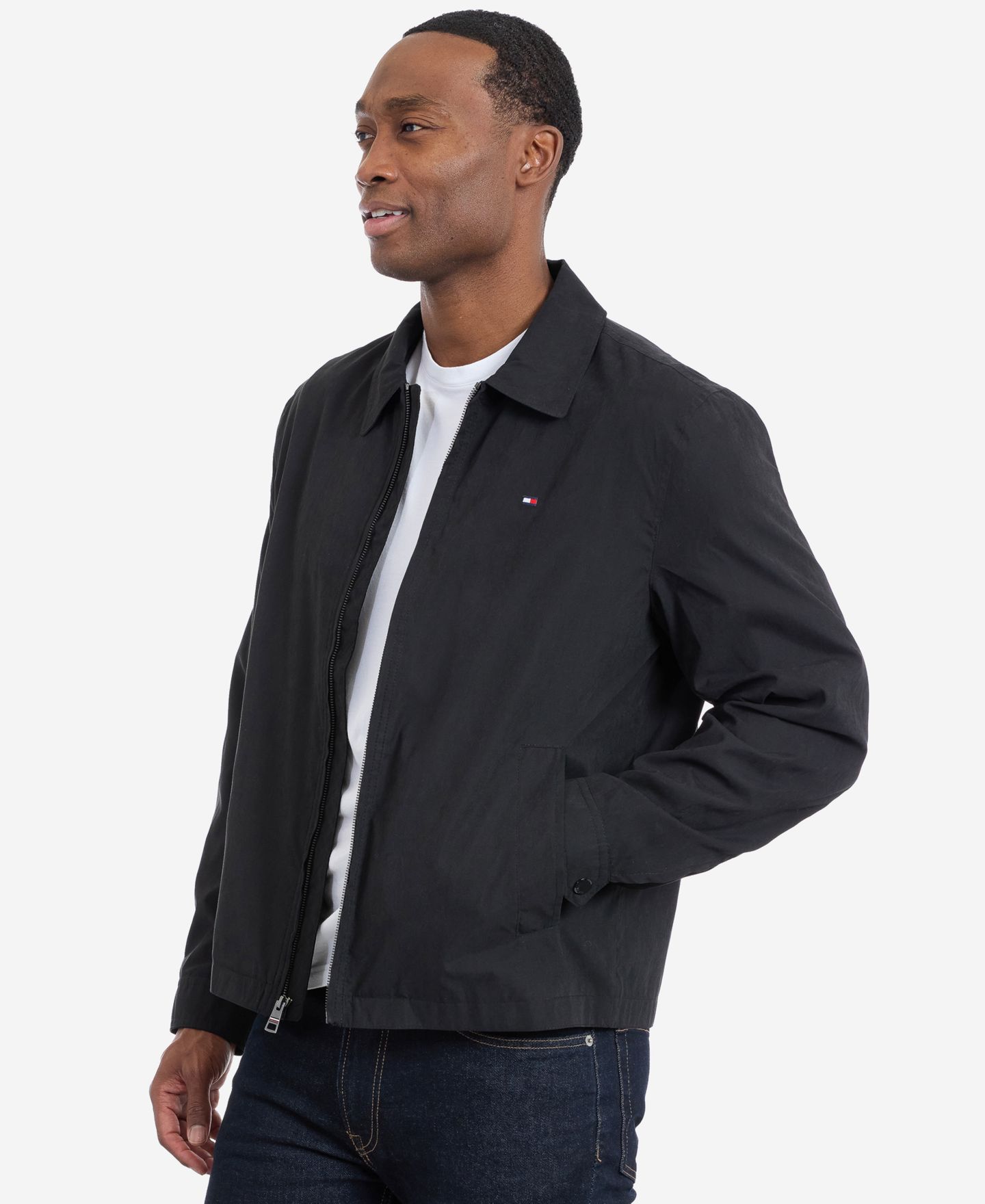 Мужская куртка Tommy Hilfiger Wind Resistant Golf Jacket, цвет: Чёрный — фото 3