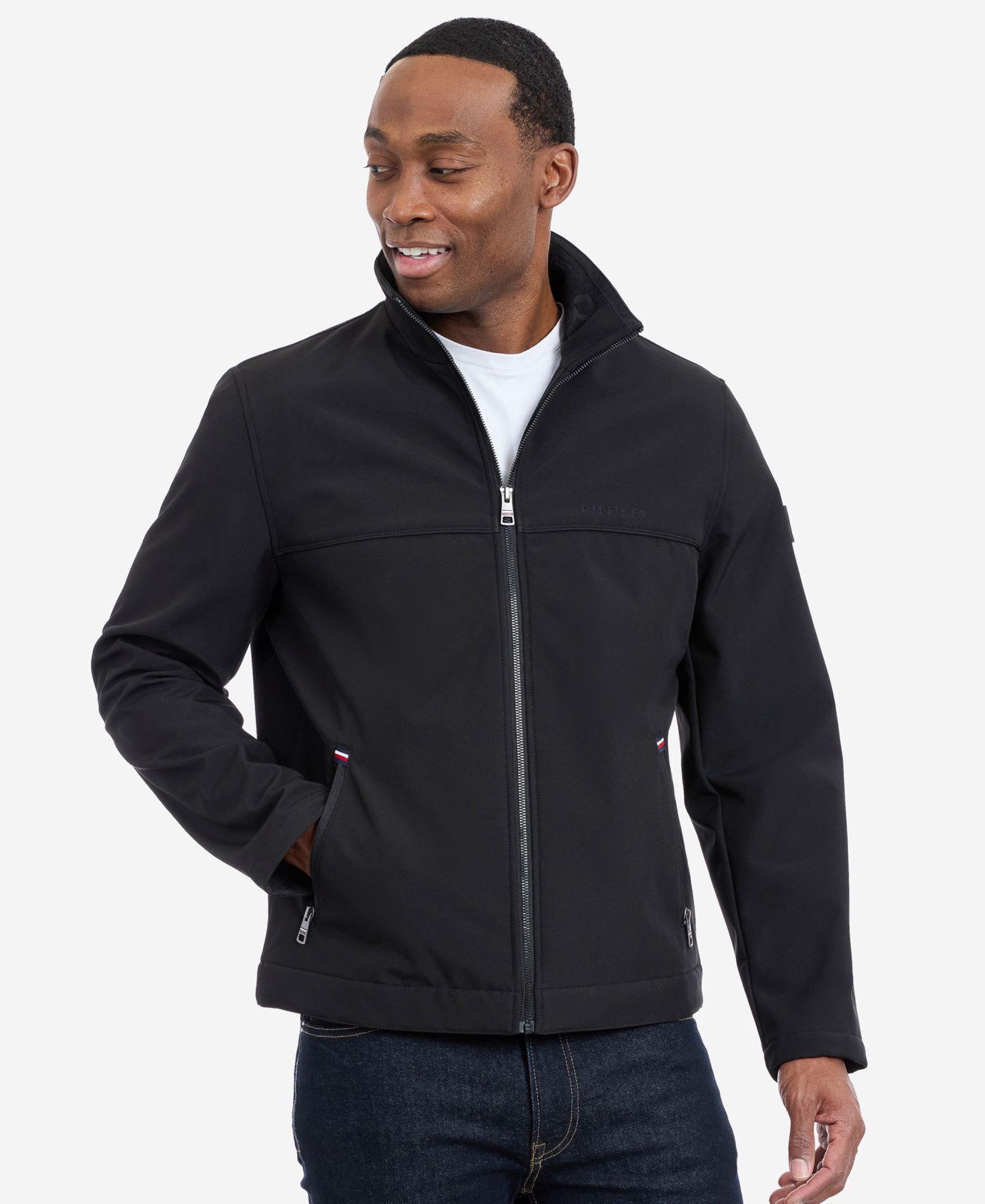 Мужская куртка Tommy Hilfiger Softshell Hipster Long-Sleeve, цвет: Чёрный — фото 2