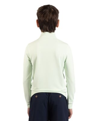 Boys Micro Grid Textured Performance Quarter Zip