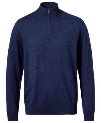 Men's Long Sleeve Quarter-Zip Merino Wool Sweater