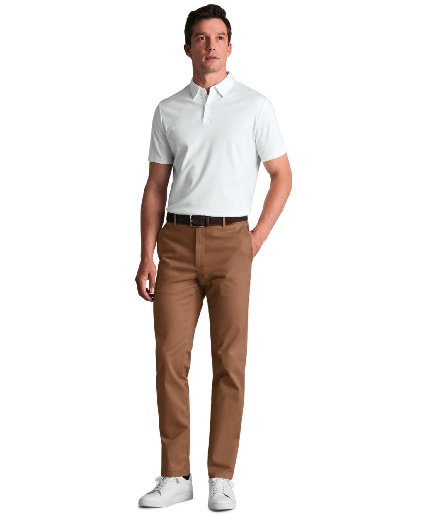 Мужские брюки Charles Tyrwhitt Toffee Slim-Fit Ultimate Chino, цвет: Верблюжий — фото 2