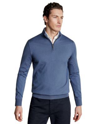 Men's Long Sleeve Quarter-Zip Merino Wool Sweater
