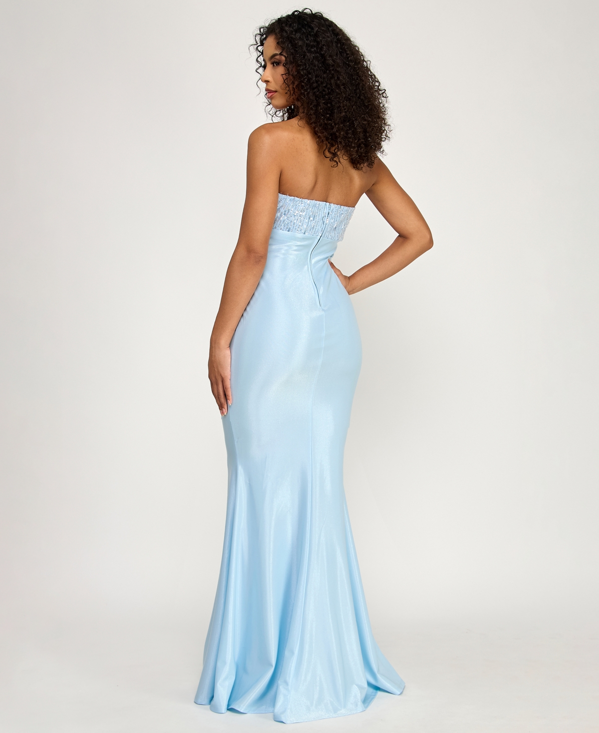 City Studios Women's Strapless Beaded Maxi Dress