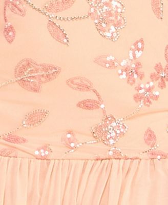 Juniors' Halter Sequin Chiffon Maxi Dress