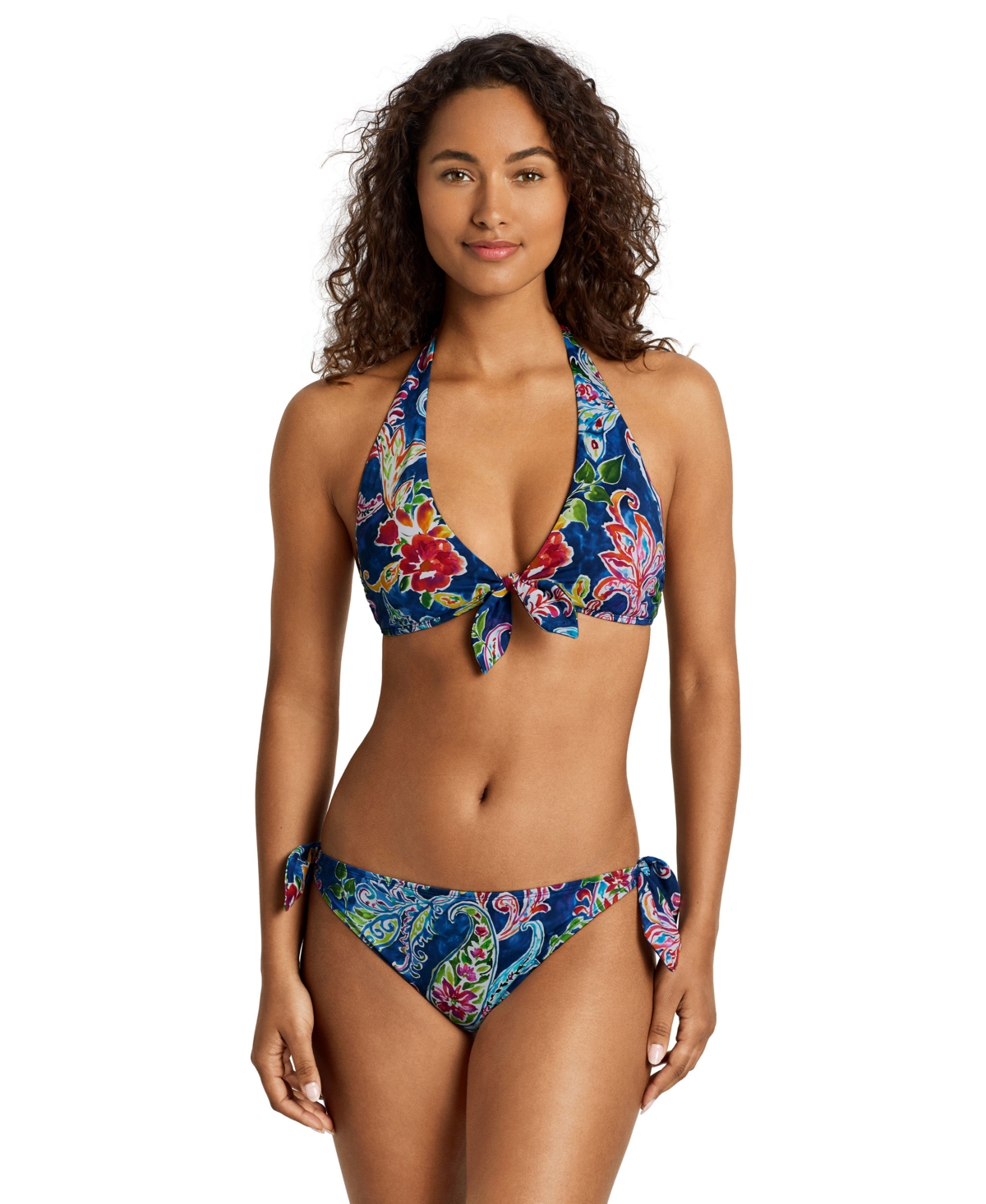 Lauren Ralph Women's Front Tie Halter Bra