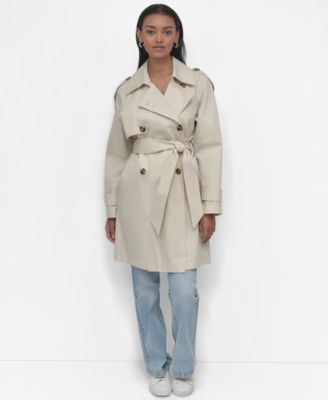Women's Raglan Sleeve Double Breasted Trench Coat