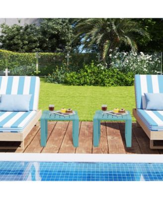 Outdoor Side Table Set of 2 18'' Weather Resistant Adirondack Table Patio