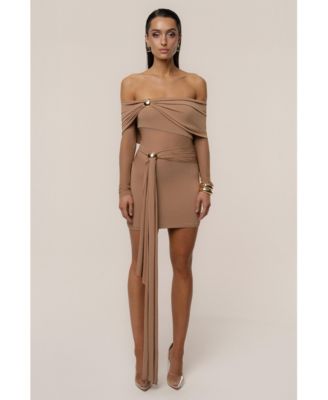 Women's Tan/Beige Body-Con Semi-Formal Cocktail & Party Dresses | Macy's